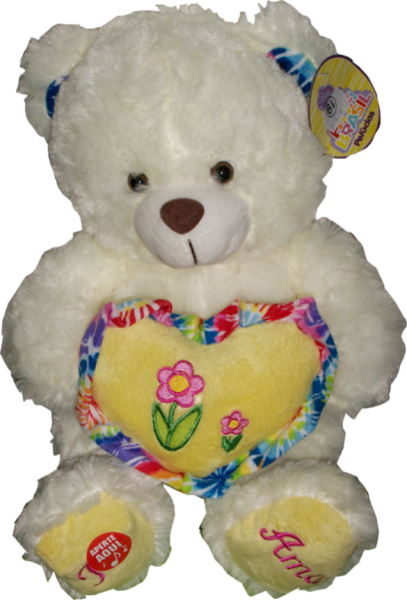 URSO PELÚCIA CORAÇÃO 30 CM C/ SOM (6035)