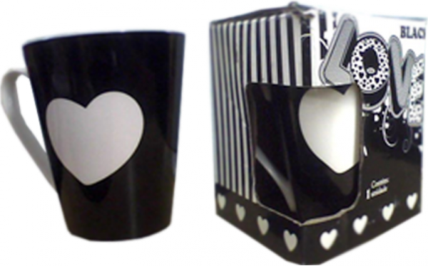 CANECA  PORCEL. PRETA LOVE (5098)