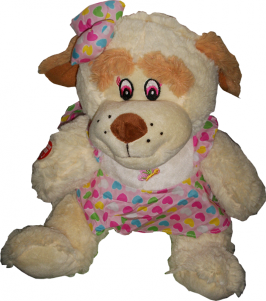 CACHORRO PEL. C/ VESTIDO E SOM - 30 CM (6034)