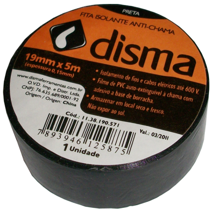 FITA ISOLANTE DISMA 19 x 05 m (1169)